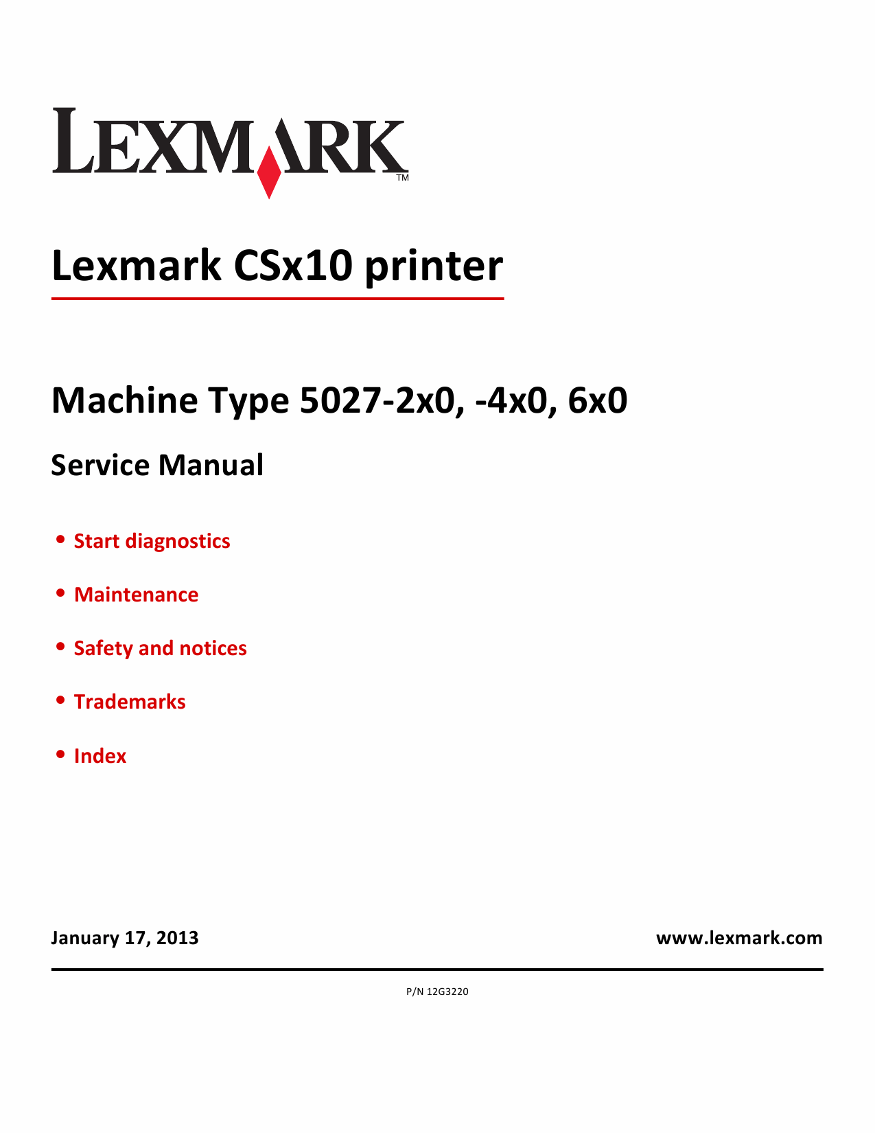 Lexmark CS CS310 CS410 SC510 5027 Service Manual-1